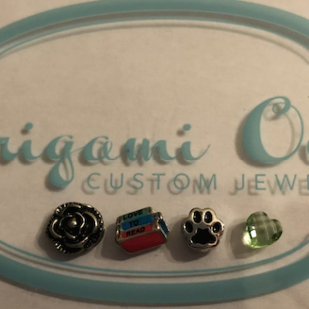 Origami Owl Cat & Book Lover Charm Set